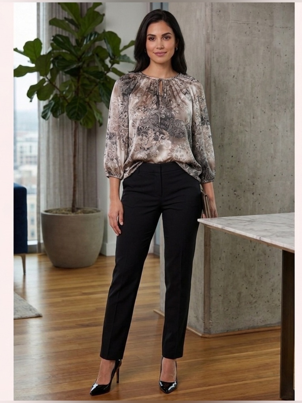 Metro 7 Paisley Floral Blouse 16W